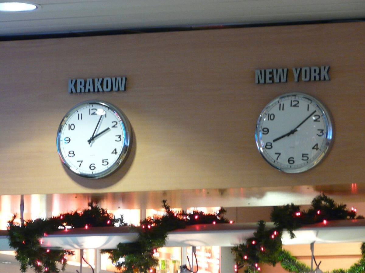 Klokker i en flyplassterminal